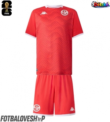 Tunisko Dětské Domácí Dres MS 2026 Krátký Rukáv (+ trenýrky)